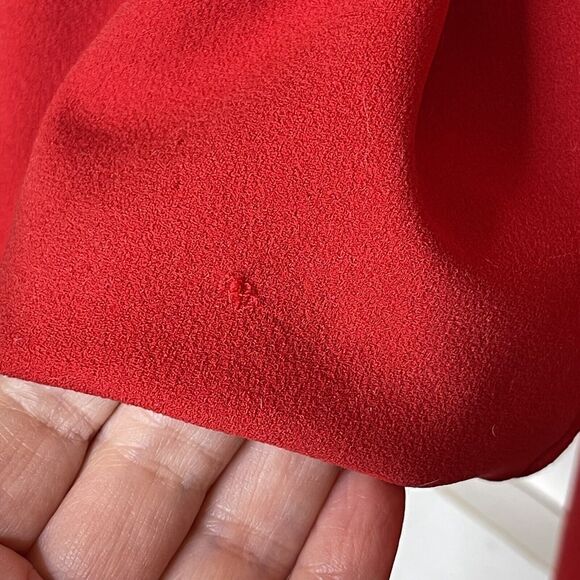 BETSY & ADAM Red Bell Sleeve Gold Zipper Midi Formal Sheath Cocktail Dress 4 - Picture 10 of 12